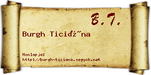 Burgh Ticiána névjegykártya
